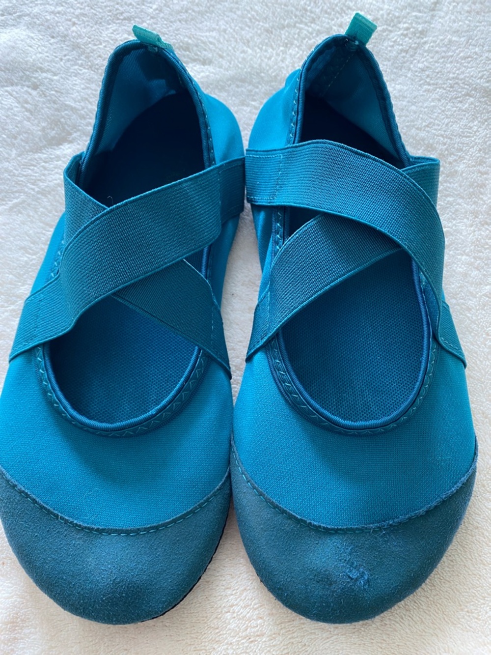 Women's Athletic Slip-On Cross-Strap Shoes in Teal